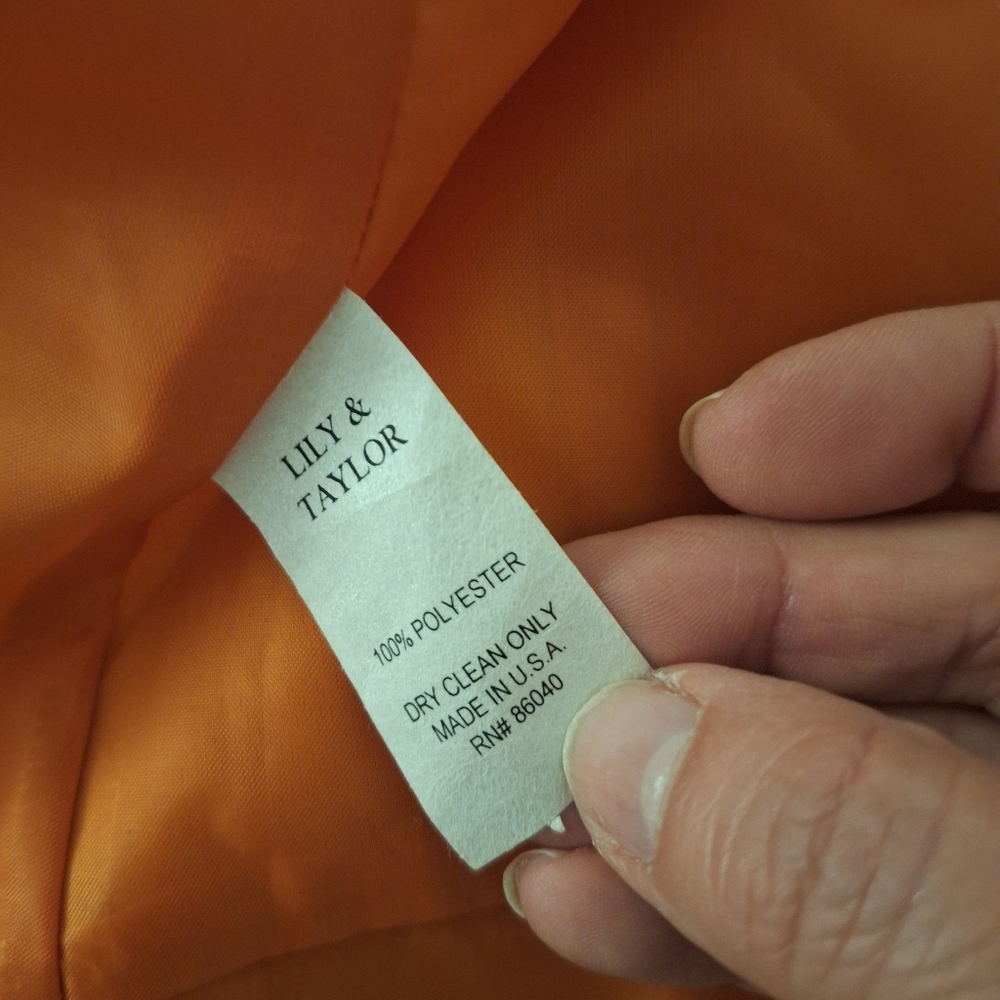 Lily and Taylor Orange Fur-Trimmed Coat - Picture 8 of 8
